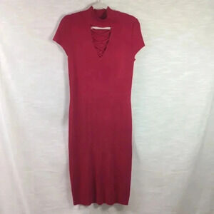 Midi Sweater Dress Bodycon Short Sleeve Ashley Stewart Mockneck Holiday Plus